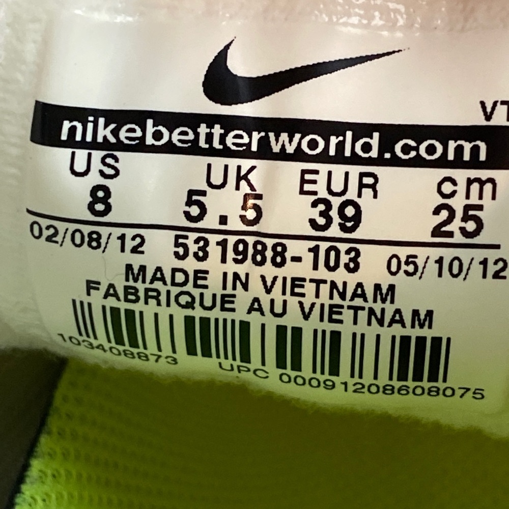 Nike Lunarglide 4 White/Green Running Shoes 531988-103 Women's Size 8 - Picture 12 of 13